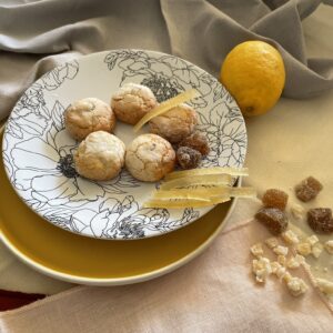 AmOretti citron gongembre, biscuit artisanal fait maison sans gluten et sans lactose